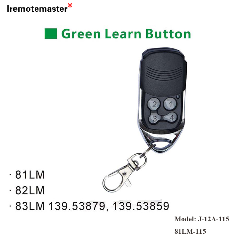 81LM 82LM 83LM Green Learn Button garaažiukse kaugavaja jaoks 390MHz